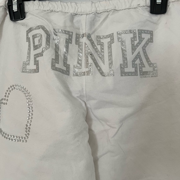 PINK Victoria’s Secret white pajama pants with sequence size xs - Picture 4 of 8